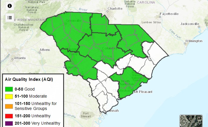 Ozone map of SC