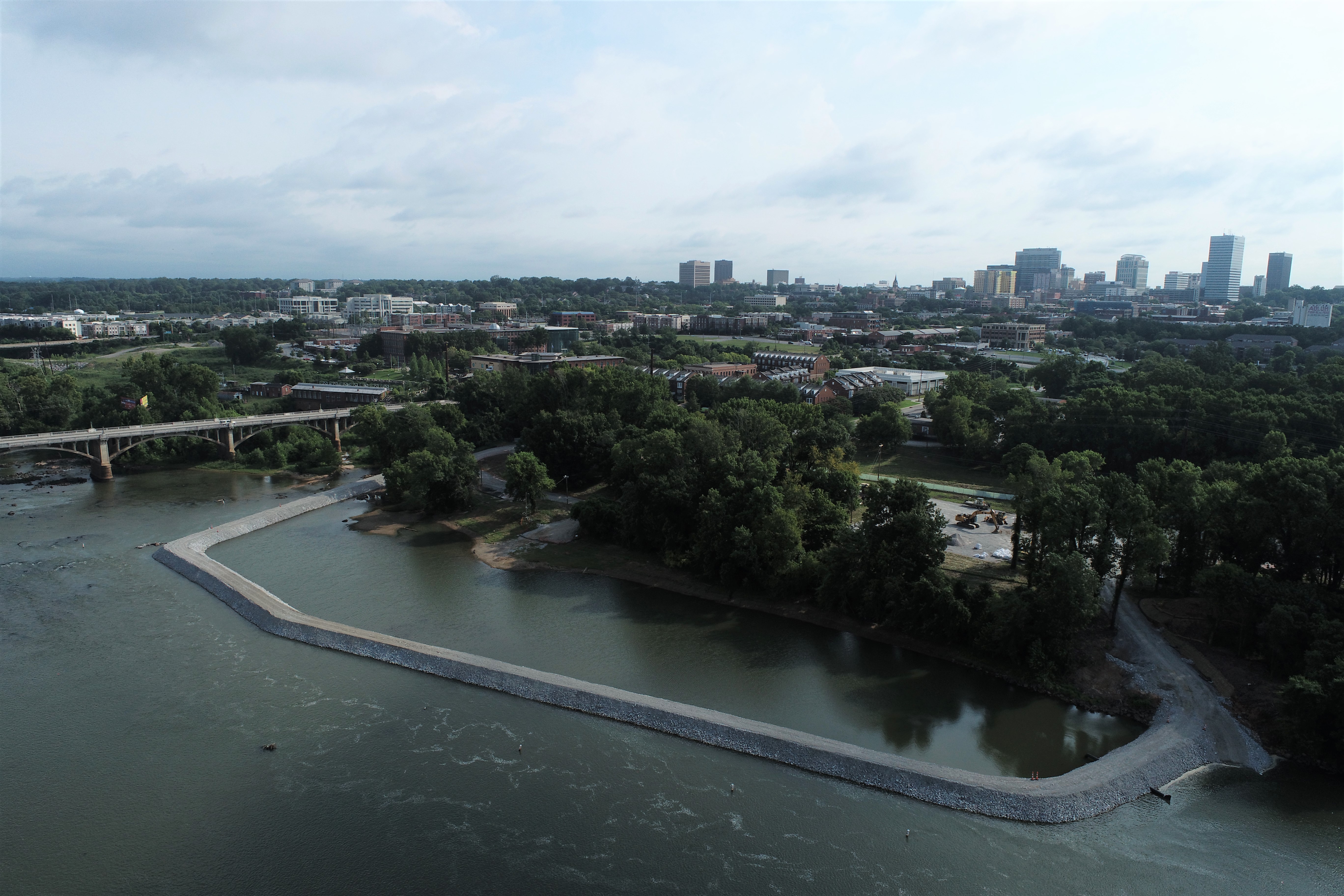 Finished Cofferdam Aerial Image